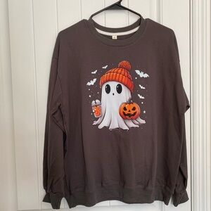 Cute Ghost Graphic Sweatshirt